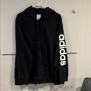 Adidas Black Hoodie with White Logo